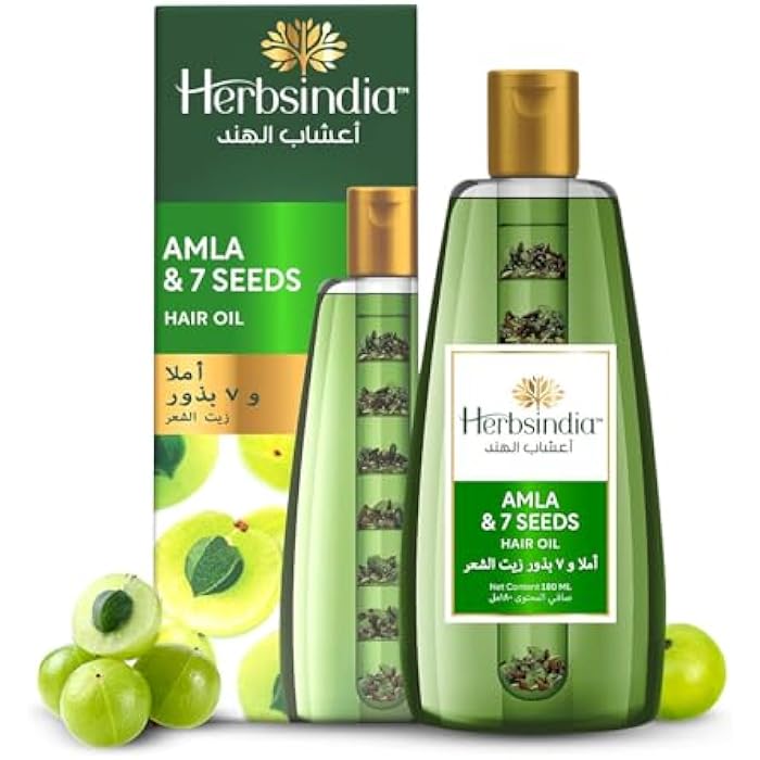 Herbsindia Amla & 7 Herbal Seeds Hair Oil With Nourish Tube | Strengthens & Thickens Hair | Silicone & Paraben Free | 180ml - Image 2